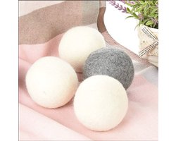 Wol Droogballen 6 Stuks, Droogballen voor Donsjassen, Verminderen Kreukels, Wasballen Anti-statisch, Natuurlijke Schapenwolballen, Alternatief voor Wasverzachter voor Wasmachine en Droger