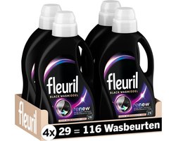 Fleuril Black - Vloeibaar Wasmiddel - Donkere en Zwarte Was - 4x29 Wasbeurten - Voordeelverpakking