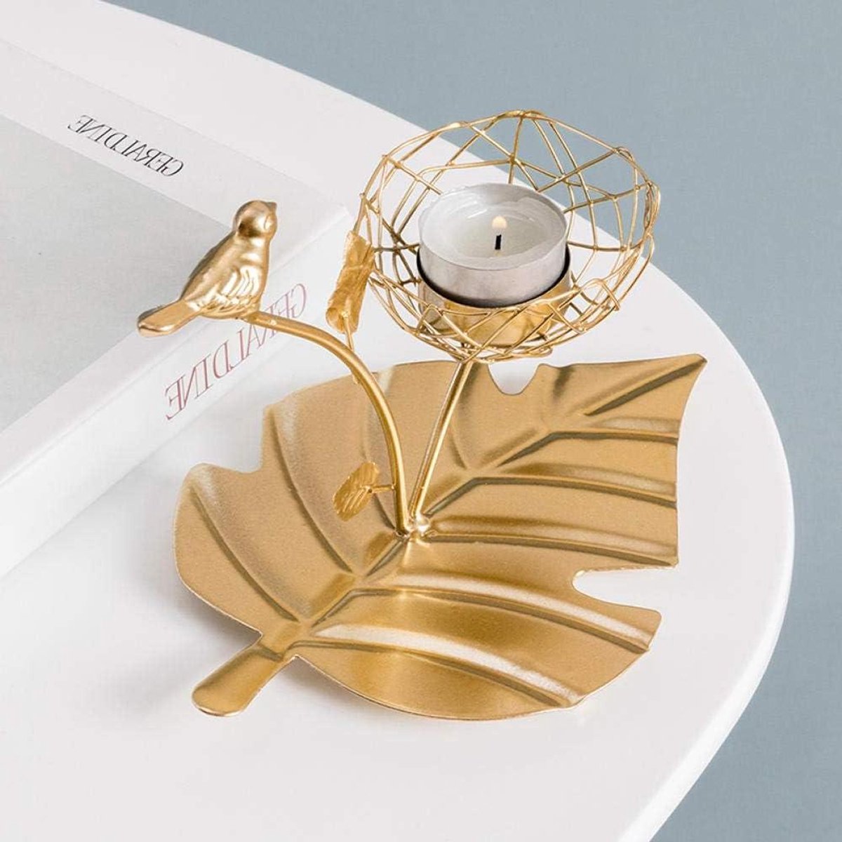 Vintage Candle Holders Decorative CandlestickCandle Holders,Candle Stand,Candle Holder Nordic Wrought Iron Bird and Leaves Candle Holders Romantic Dinner Gold Home Decoration Candlestick Wedding Sc