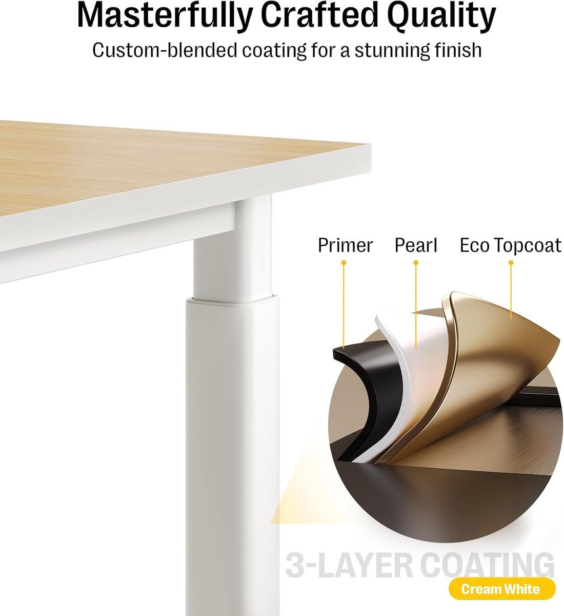 Elektrisch Zit-Sta Bureau 160x80 cm met Dubbele Motor, 4 Poten, 200 kg Draagvermogen, USB & Draadloze Bediening – SpaceTech Pro Wit/Eiken | Mobili Bella
