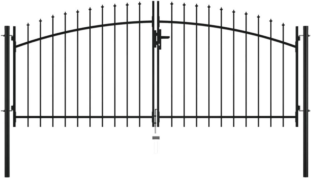 Dubbele Tuinpoort - Buitenhek - Tuin Afscheiden - Speer Design - 300 x 150 cm - Zwart