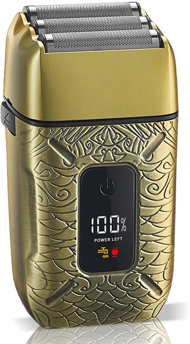 carmdering - Scheerapparaat - Herhaalscheerder - Elektrisch Scheerapparaat - 600 mAh, 90 min, LED-display - Afneembare kop, afspoelbaar - IPX6 waterdicht - Metalen behuizing - Incl. reinigingsborstel - Voor thuis en reis