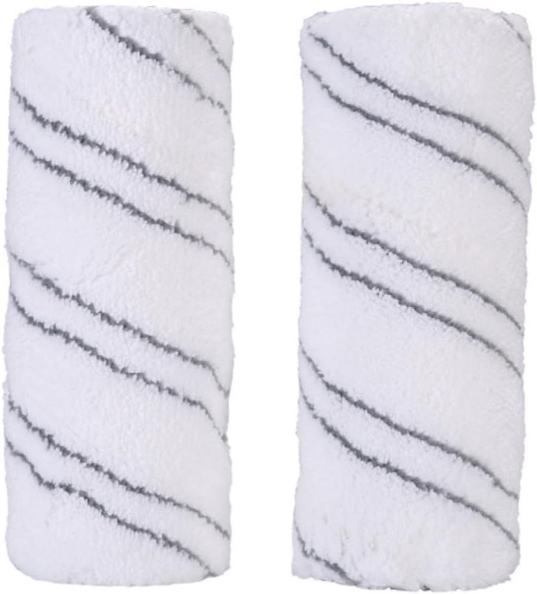Vloerreiniger Rollen - Reinigingsborstels Set - Hardnekkig Vuil Verwijderen - Zacht Absorberend Microfiber - 2 Stuks - Grijs