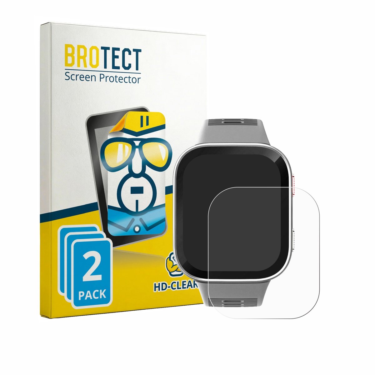 BROTECT - Screenprotector voor Amazfit Bip Max - Folie Beschermfolie transparant 2 Stuks