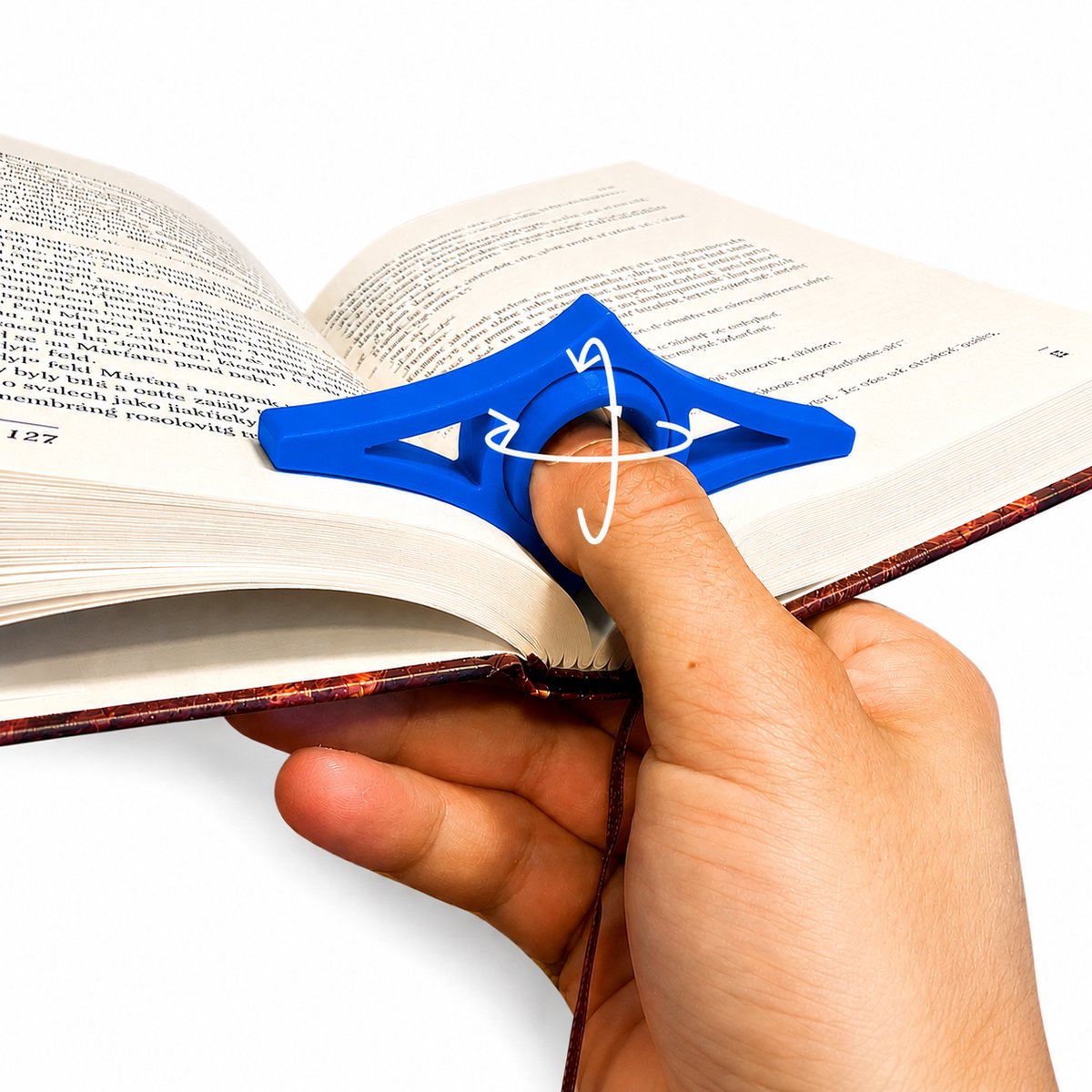 Boekpaginahouder - Boekhouder Voor Éénhandig Lezen - Duimring Leeshulp 25 Mm - Paginahouder Voor Boeken - Ergonomische Leesaccessoire - Handsfree Lezen - Comfortabel Lezen - Voor Romans Studieboeken Paperbacks En E-Readers - Blauw