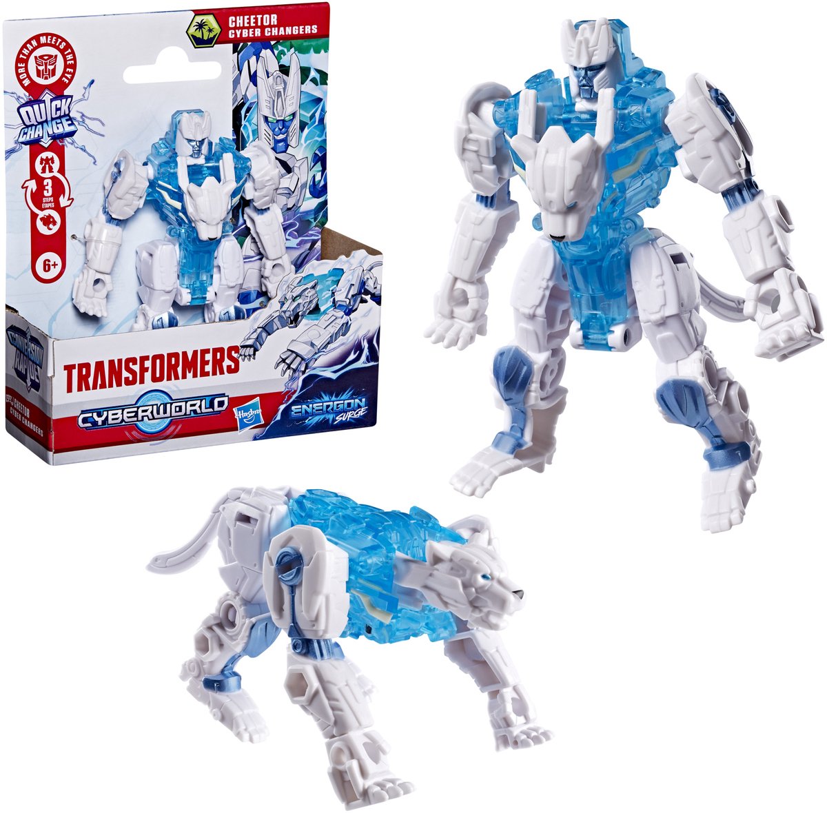 Transformers CYBERWORLD Energon Surge Cheetor Cyber Changers - Actiefiguur