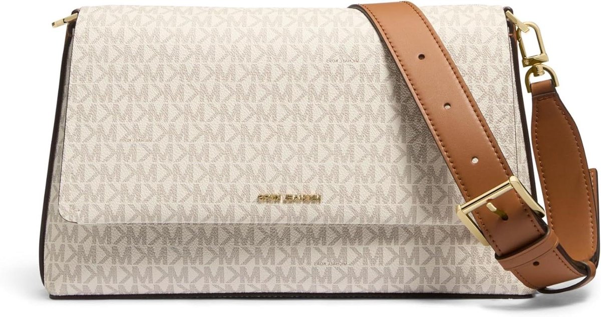 Schoudertas Dames - Nessa Tas - Dagelijks Gebruik - Logo Print - 33 cm Breed - Bruin