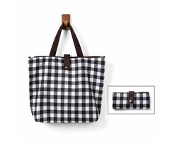 Shopper met Ritssluiting - Opvouwbaar - Boodschappentas - Herbruikbare Tas - Compact & Wasbaar - Zwart
