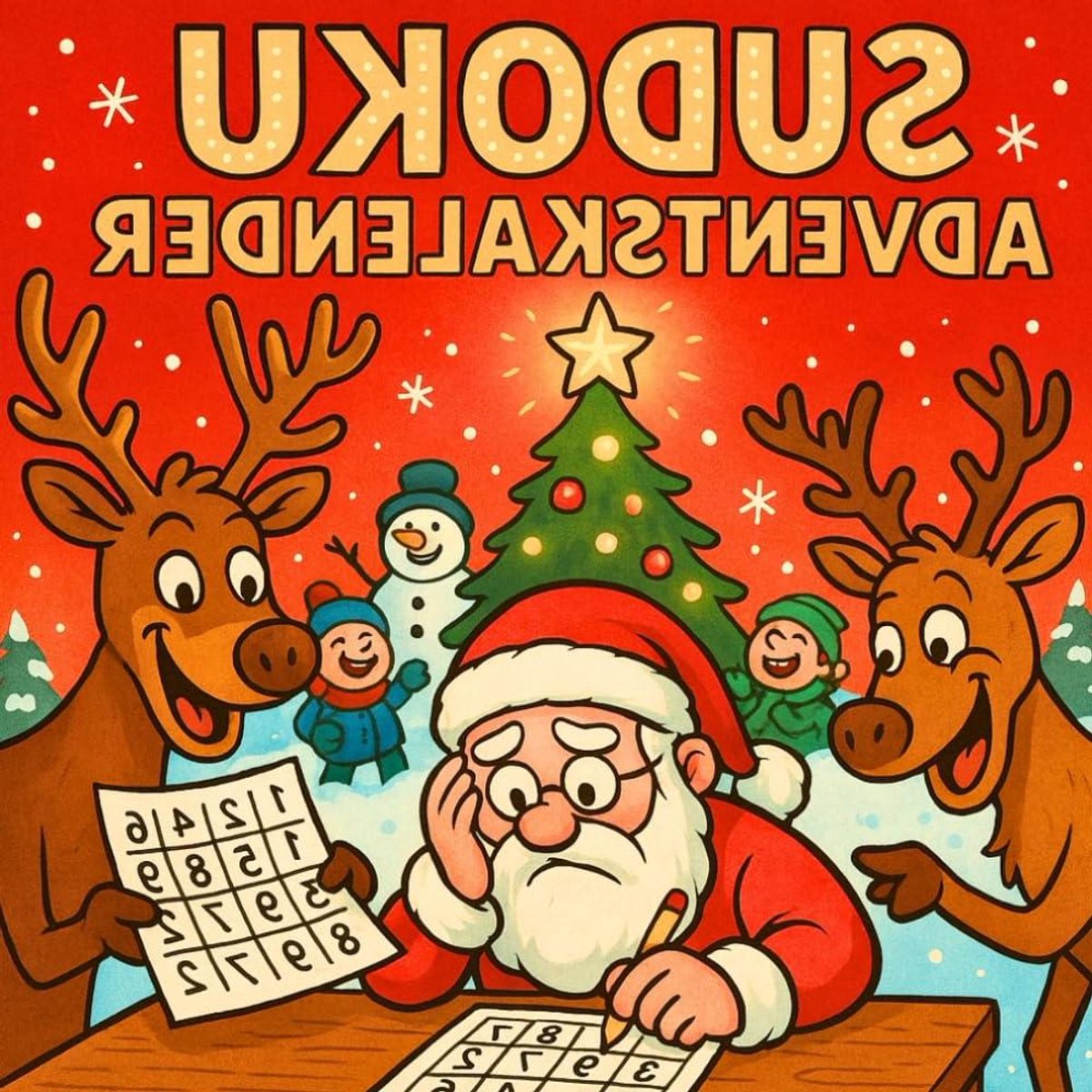 Sudoku Adventskalender - Kerstraadsels Logica - Dagelijkse Puzzelpret - 72 Logische Puzzels - 21.59 x 21.59 cm - Niet gespecificeerd
