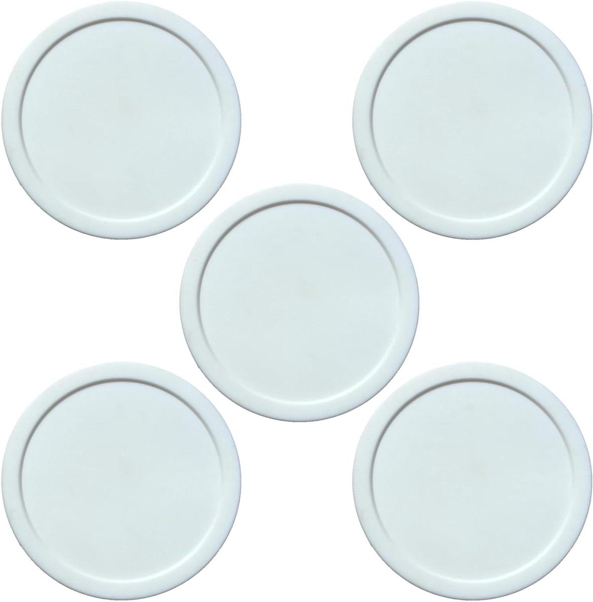 Air Hockey Pucks - Vervangende Schijven - Spel Spelen - Slijtvast Materiaal - 5 Stuks - Wit