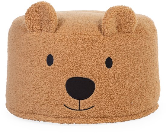 Childhome Teddy Beer Poef - 40x40x25 cm - Zachte Beige Poef met Afneembare Wasbare Hoes - Voor Kinderen vanaf 2 Jaar van Childhome — afbeelding 5