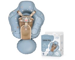 Sipo - Swim Pro - Bouée de natation bébé avec siège - Flotteur de natation gonflable bébé - Flotteur bébé avec ceintures de sécurité - Bouée de natation pour bébé et tout-petit 6-36 mois - 11-18 kg - 70 x 48 cm - Bleu