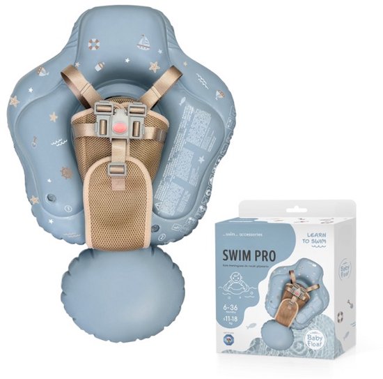 Sipo - Swim Pro - Baby Zwemband met Zitje - Opblaasbare Zwemtrainer Baby - Baby Float met Veiligheidsgordels - Zwemring voor Baby & Peuter 6-36 Maanden - 11-18 kg - 70 x 48 cm - Blauw