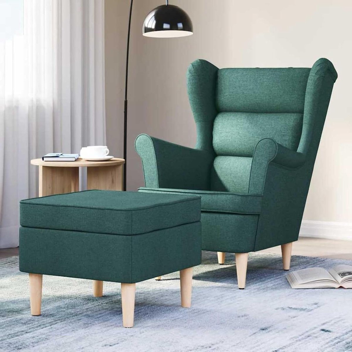Fauteuil met voetenbank - Relaxstoel loungestoel - Ontspannen na werk - Zachte polsterbekl
