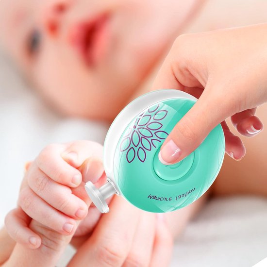 Electrische Baby Nagelvijl - 6 Vijlen - Incl. Batterij - Baby Nagelknipper - Manicureset Baby - Nagelschaartje - Mint Groen van Bo Jungle — afbeelding 3