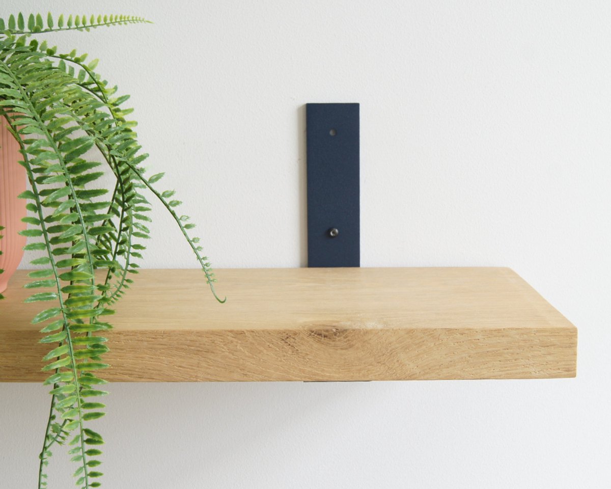 STERKSTAEL Vesta Industriële Plankdrager Midnight Blue - Stalen Wandplank Steun - Voor plank vanaf 20 cm tot 30 cm - Kleur Donker Blauw - inclusief bevestigingsmateriaal - Poedercoating - Wandsteun - 1 stuk