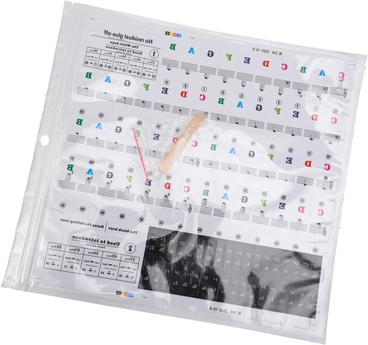 Pianostickers - Toetsenbord stickers - Muziek Leren - Duidelijke Noten - 88 toetsen - Assorti