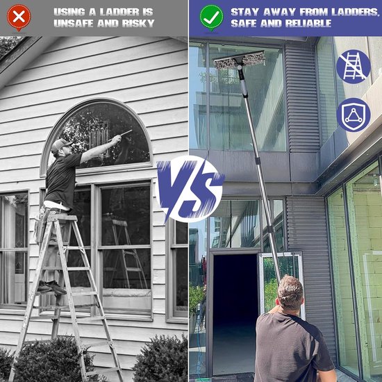 Stofwisser Telescoop - Verstelbare Schoonmaak - Hoge Oppervlakken - Uitschuifbare Steel - 6 Meter - B — afbeelding 2