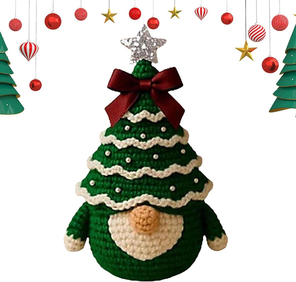 Haakpakket Kerst - Handgemaakte Decoratie - Feestdagen Knutselen - Compleet All-in-One - N.v.t. - Groen Rood