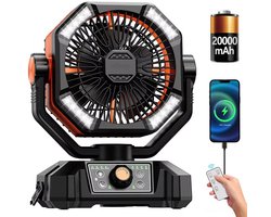 Geargalaxy Campingventilator – Oplaadbare Clipventilator – Tentventilator – Outdoor Ventilator – Voor Kamperen & Buiten – Oranje