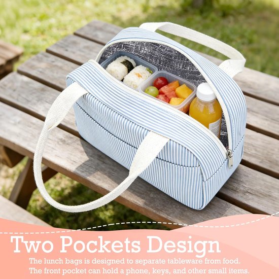 Lunchtas voor dames, houdt eten warm of koud, geschikt voor een lunch, handtas voor volwassenen en kinderen, klein en draagbaar, ideaal voor meisjes, schattig en praktisch — afbeelding 2