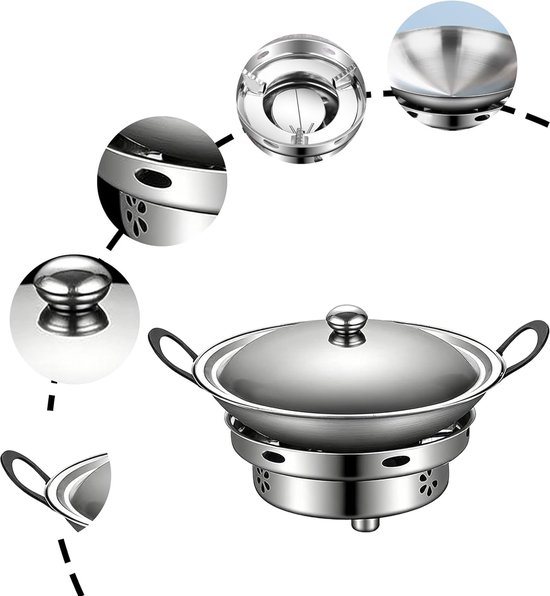 Roestvrijstalen pannenset - Kookpot met deksel - Buiten koken - Instelbare vlamcontrole - 134 x 307 cm - Zilver — afbeelding 5