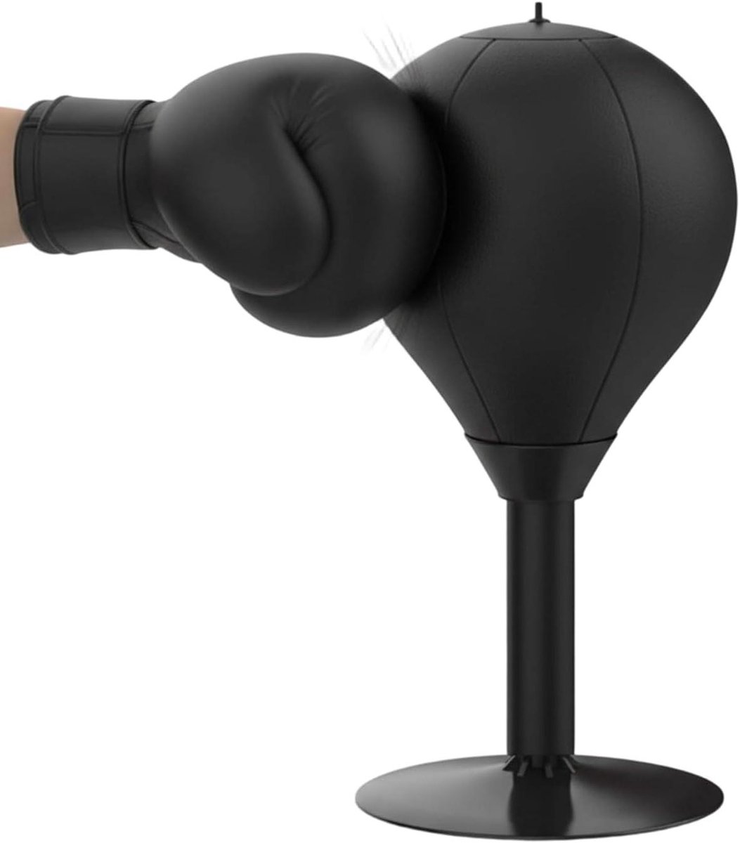Tafel Bokszak - Oefenspeelgoed Fitness - Stress Vermindering - Stevige Zuigkracht Grip - 18.2 cm Breed - Zwart