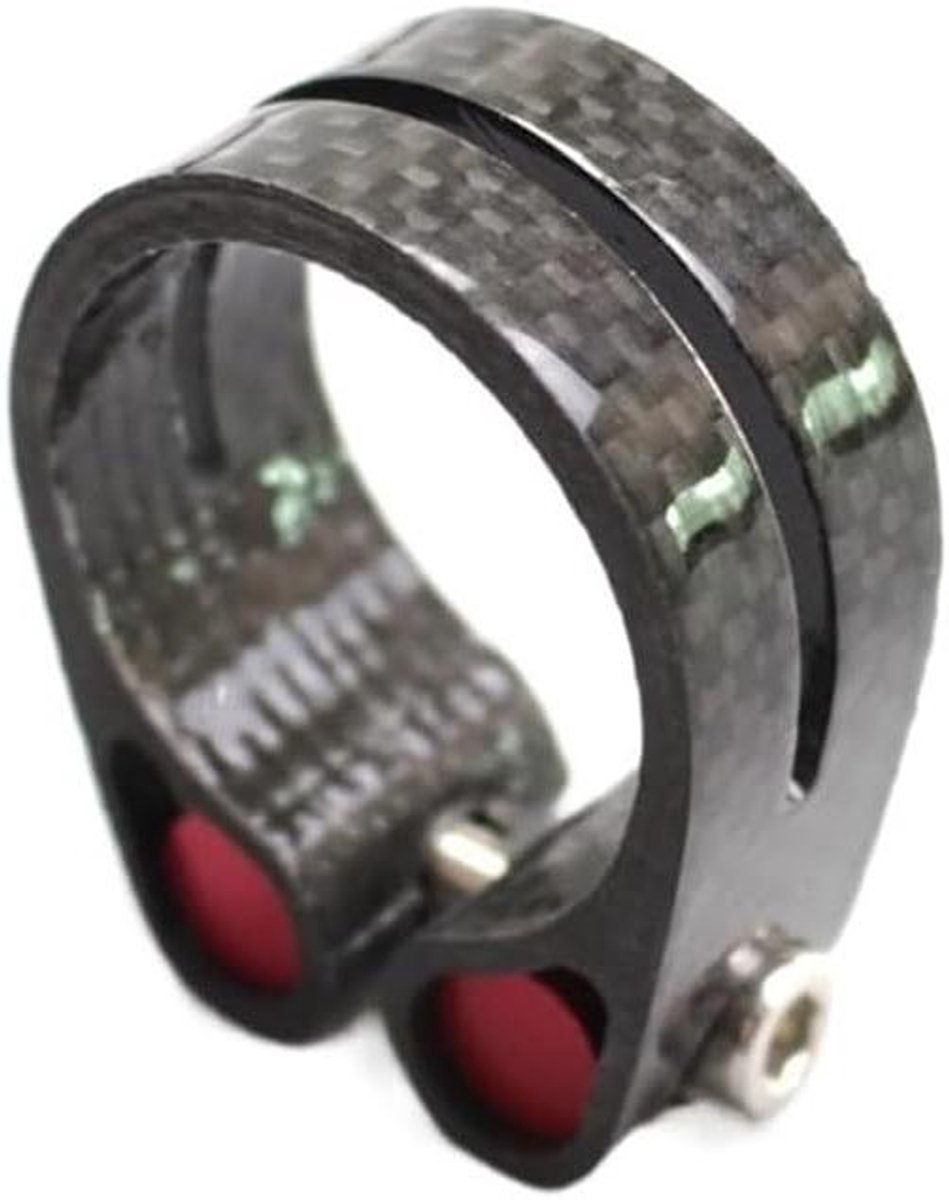 Fietszadelklem - Zadelpenklem - Veilig Fietsen - Lichtgewicht Koolstofvezel - 31.6mm - Glanzend Zwart