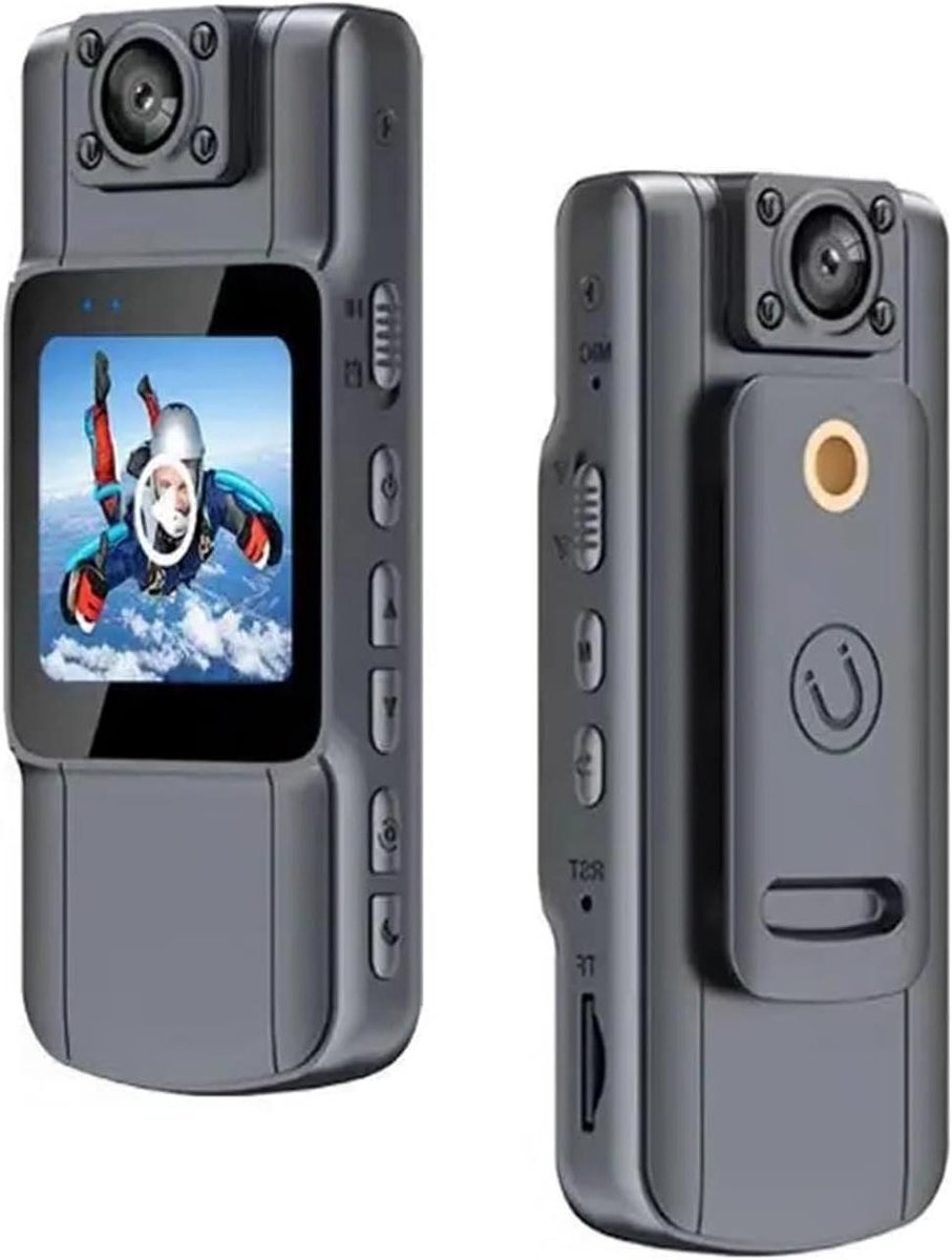 Mini Body Camera - Draagbare Recorder - Veiligheid Documenteren - Ingebouwd Nachtzicht - 1.54 Inch Scherm - Zwart