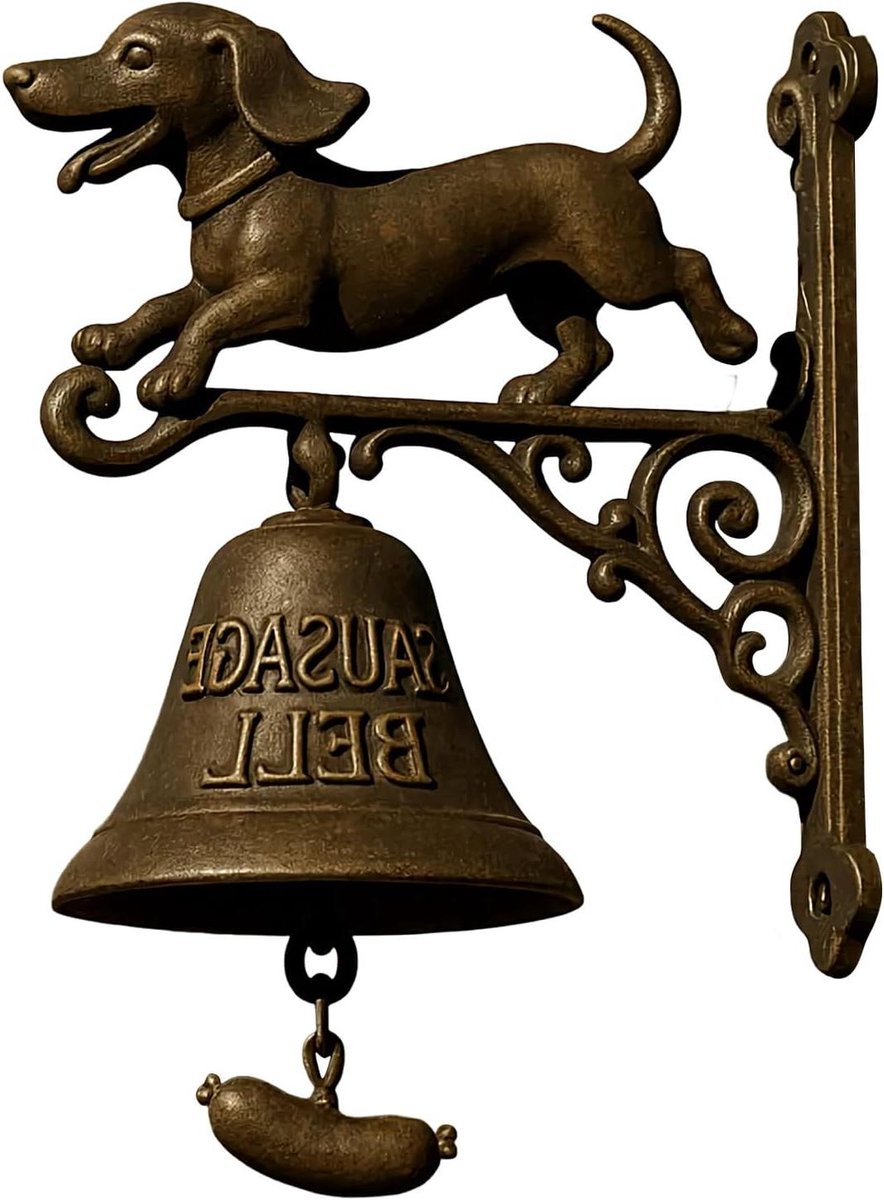 Decoratieve Deurbel - Heksen Bel - Winkel Entree - Gietijzer Design - 20 cm - Zwart