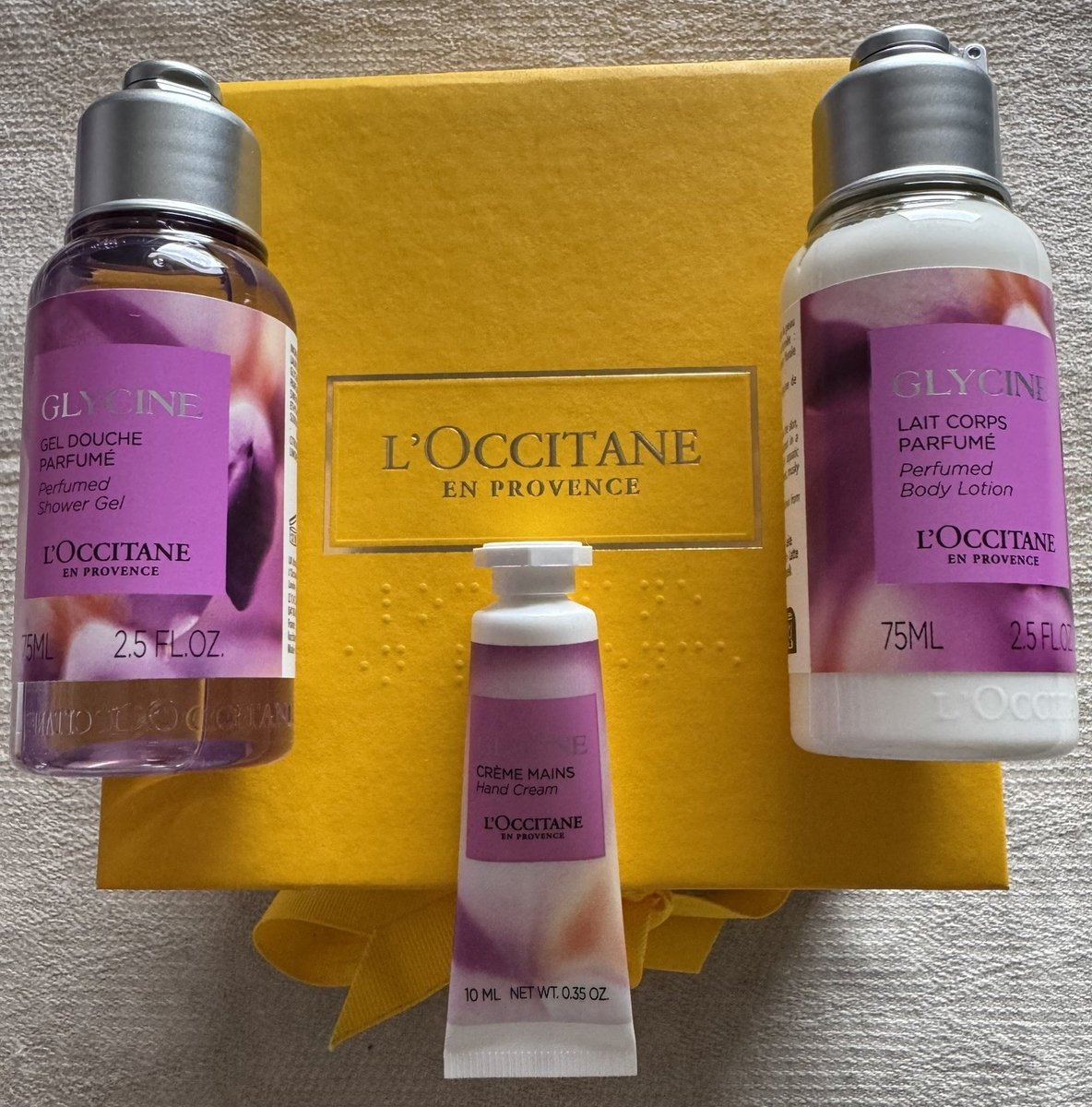 L’Occitane en Provence Glycine - set 3 st - Shower Gel, Body Lotion, Hand Cream