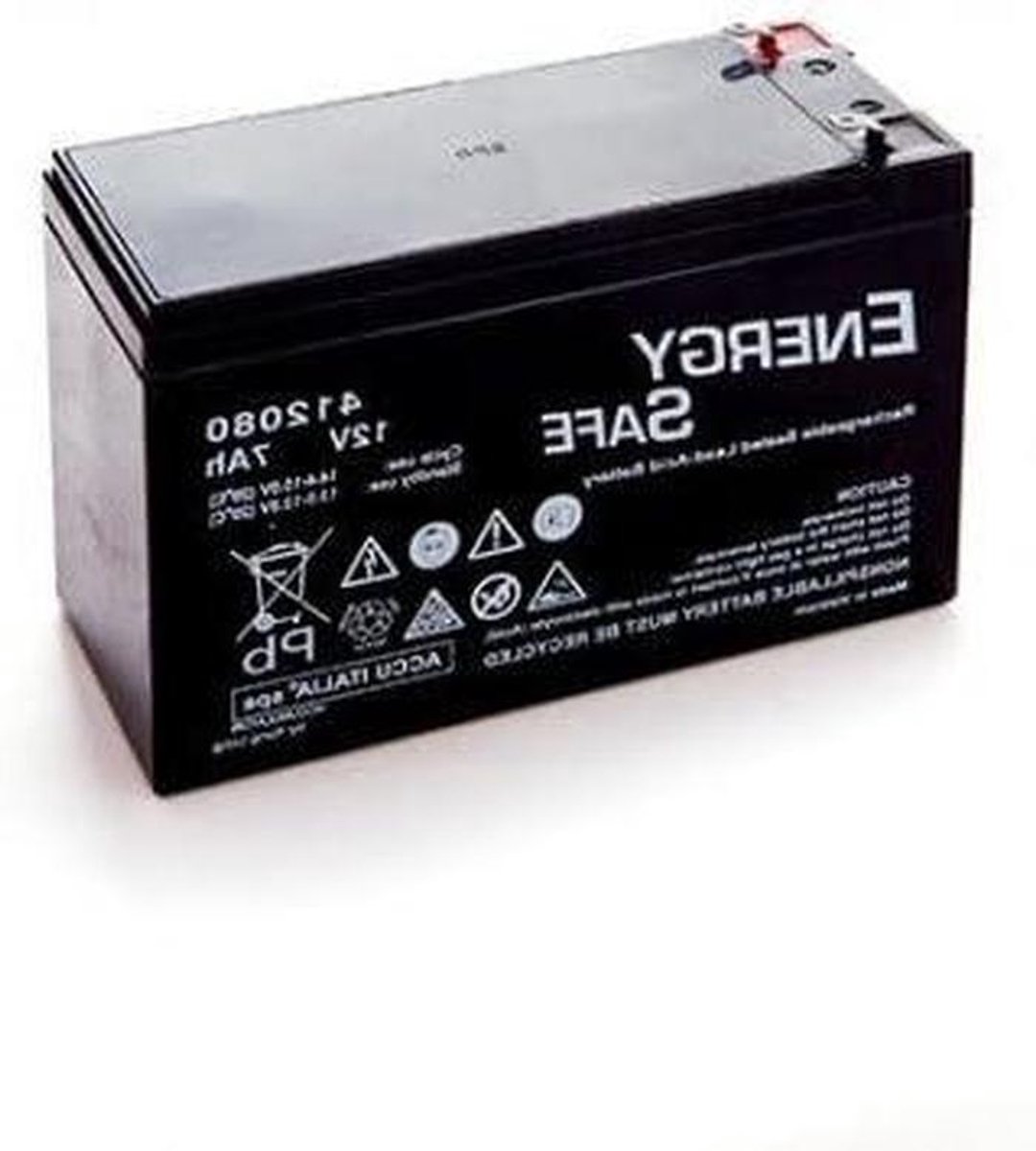 Oplaadbare Batterij - Accu - Noodstroom Toepassingen - AGM Technologie - 12 V 7 Ah - Zwart