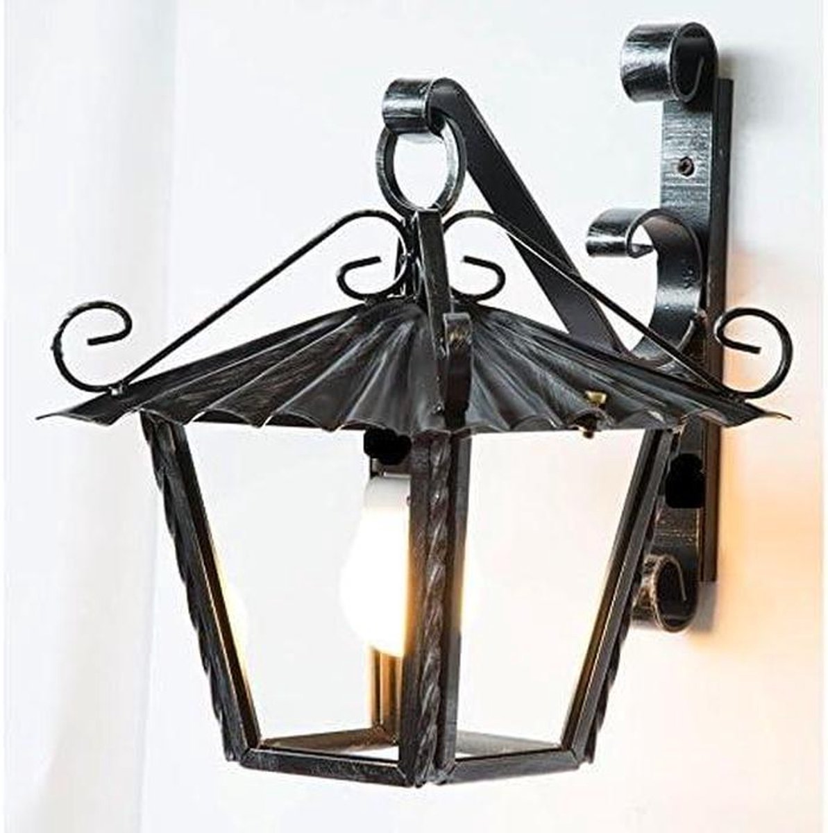 Smeedijzeren Lantaarn - Buitenlamp Vierkant - Tuin Verlichten - Handgemaakt Decoratief - 3