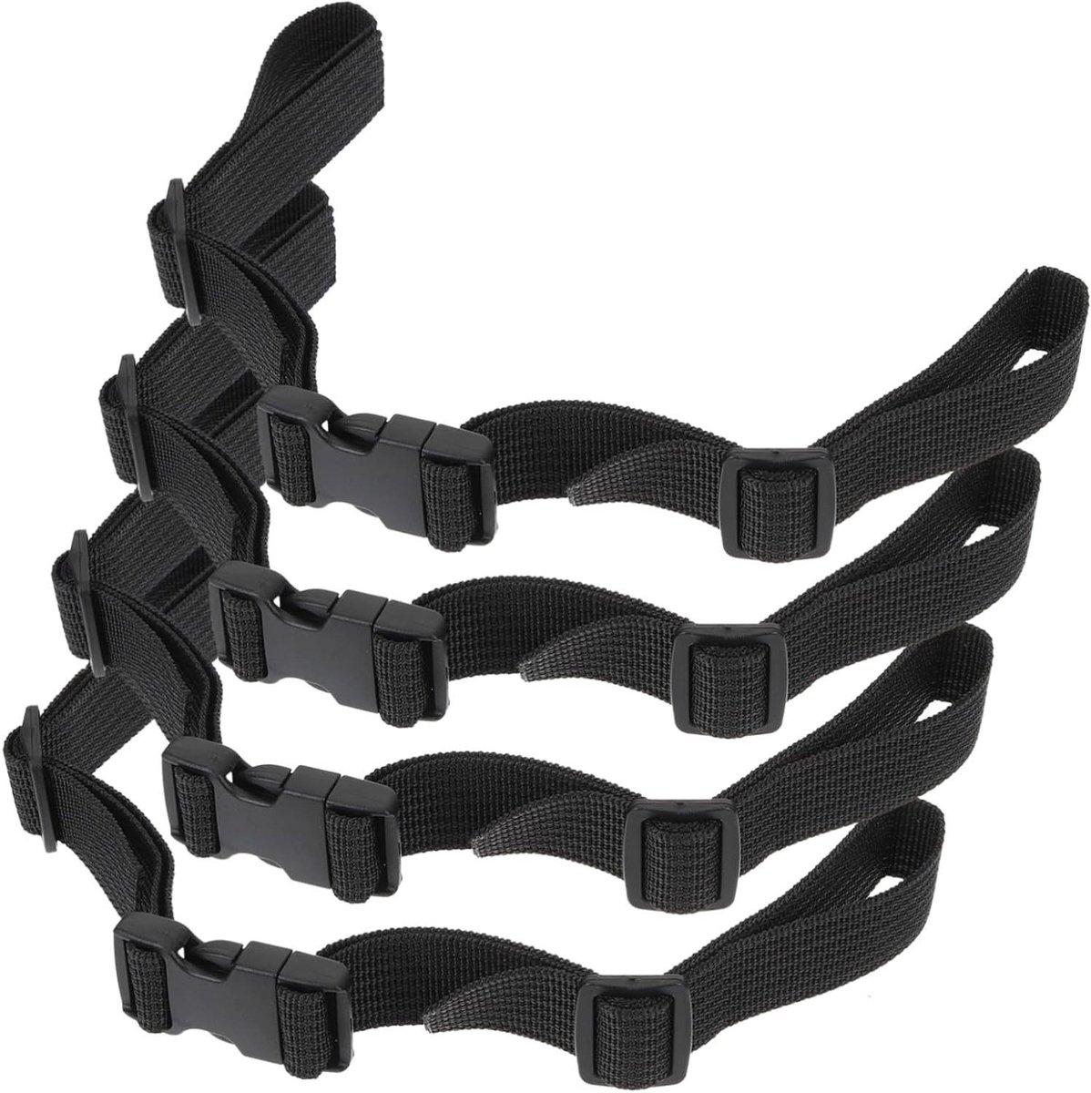 Spanbanden Set - Bagage Riemen - Bagage Vastzetten - Snelsluiting Gesp - 8 Stuks - Zwart