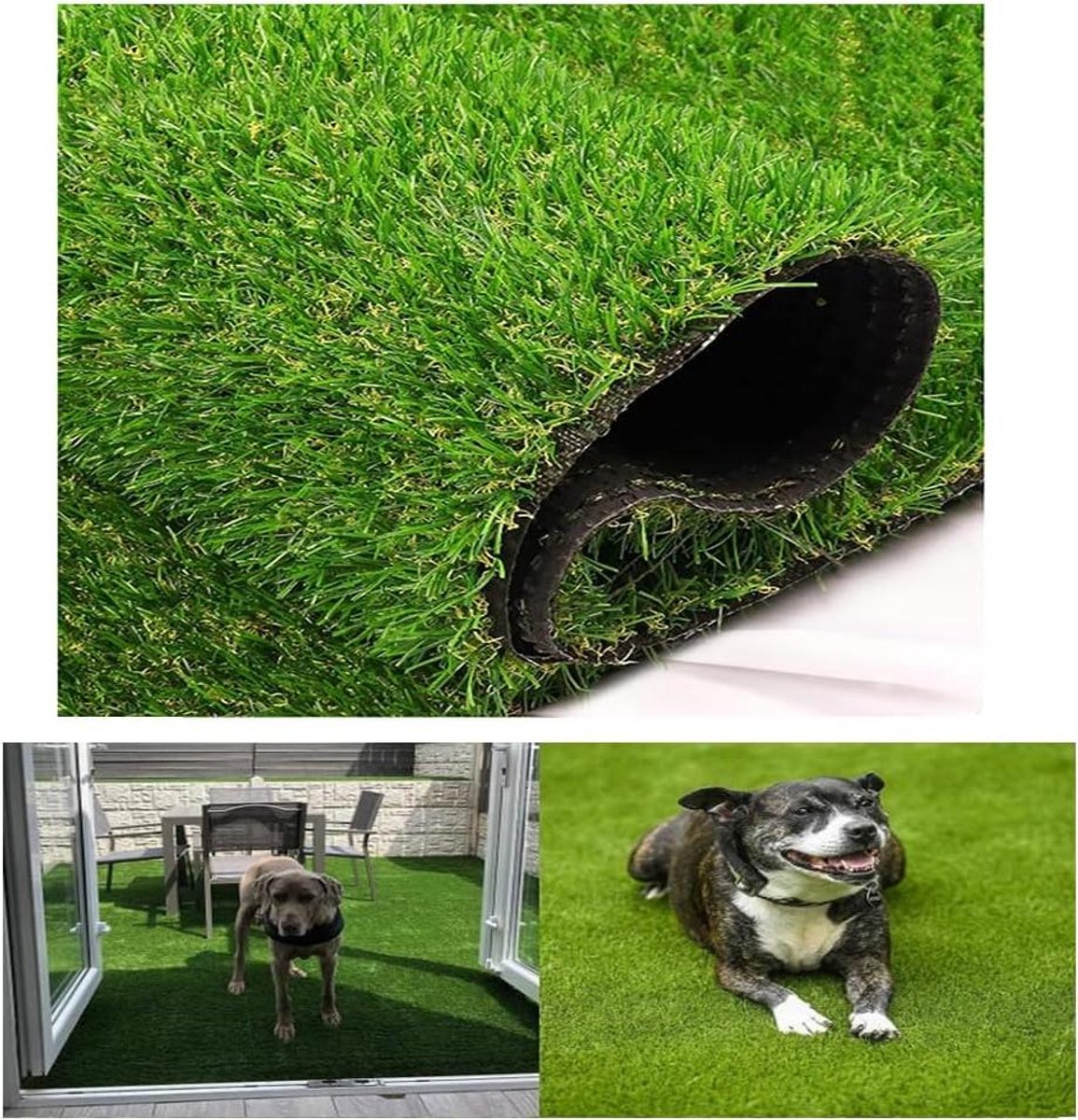 Kunstgras Tapijt - Realistisch gazon - Buiten decoreren - 2cm poolhoogte - 3 x 5 meter - Legergroen