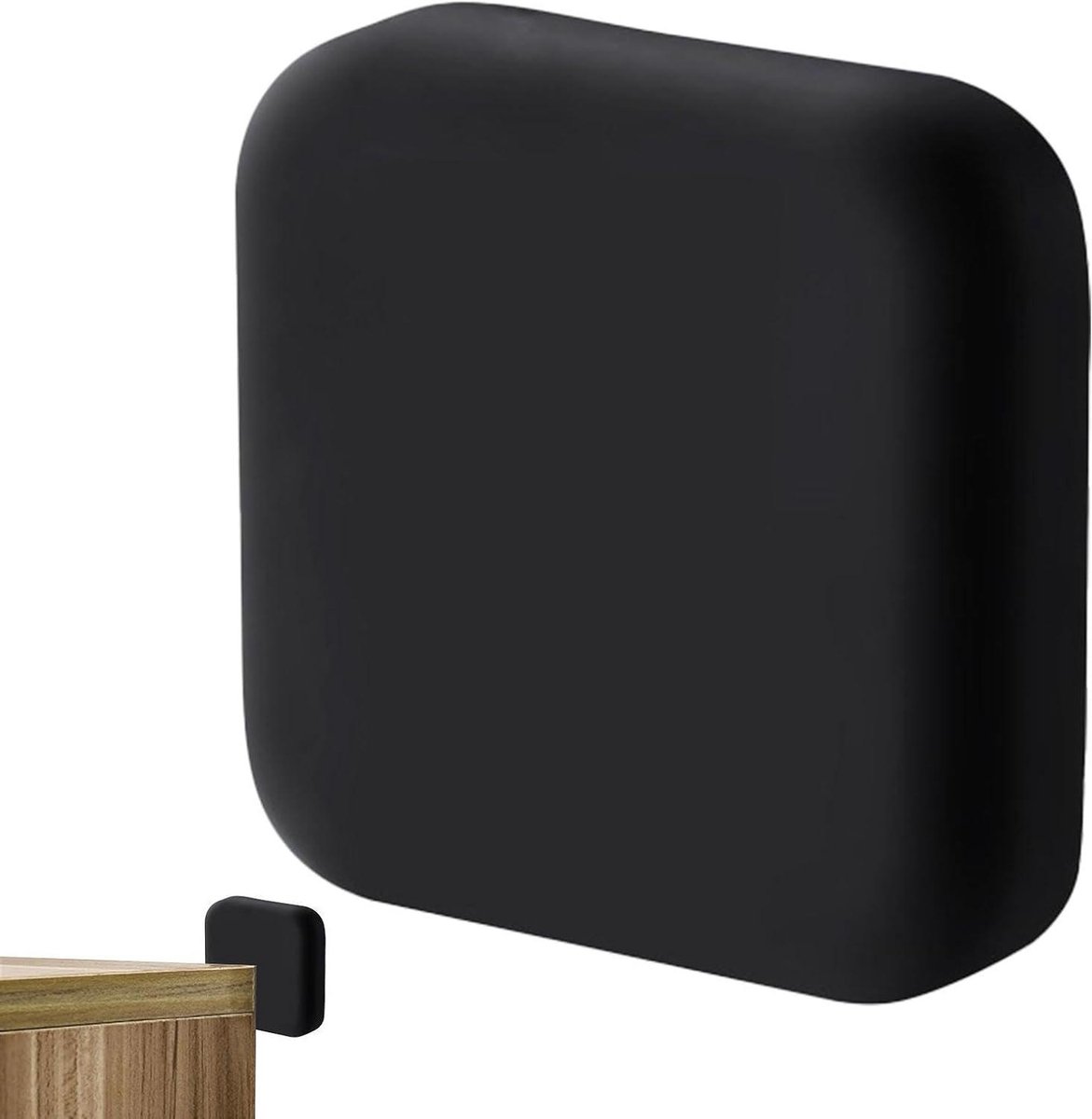 Siliconen Deurstopper - Muurbeschermer Kussen - Muren Beschermen - Schokabsorberend Schild - 42x41x41 mm - Zwart