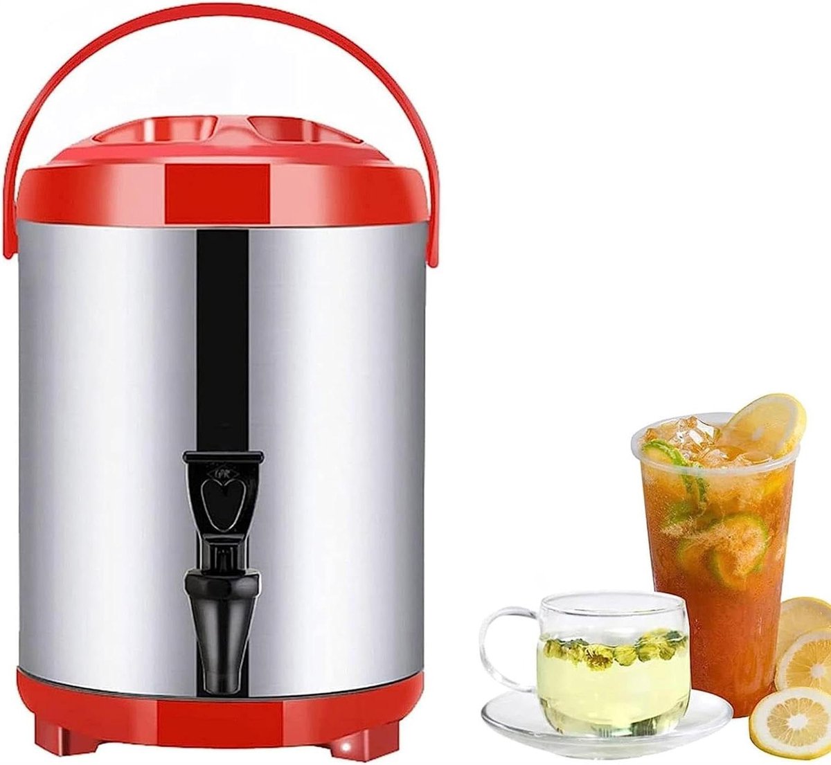 Water Heater Warmer Coffee Urn Stainless Steel Hot Water Kettle Dispenser with Lid and Faucet, Milk Tea Bucket Insulated Barrel/-/20L