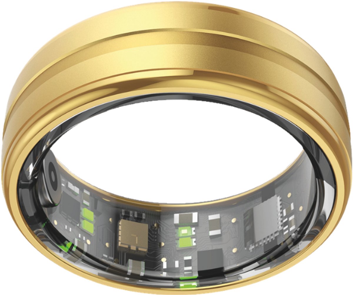 NOLATR Pro, Slimme Ring met Stappenteller, Activiteitstracker & Hartslagmeter – Zonder Abonnement & Nederlandse App – Goud – Maat 8