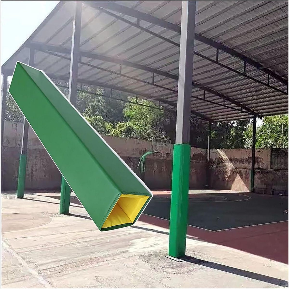 Paalbeschermer - Paalkussen Buiten - Veiligheid Sportveld - Waterdicht PVC Leer - 2.5 cm Dik - Groen