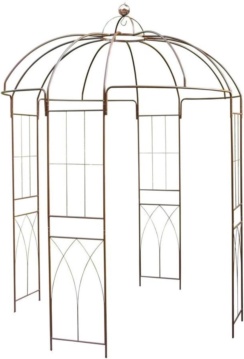 Rozenpaviljoen Metaal - Klimhulp Tuin - Romantische Sfeer - Met Kroonkoepel - 200 x 270 cm - Bruin