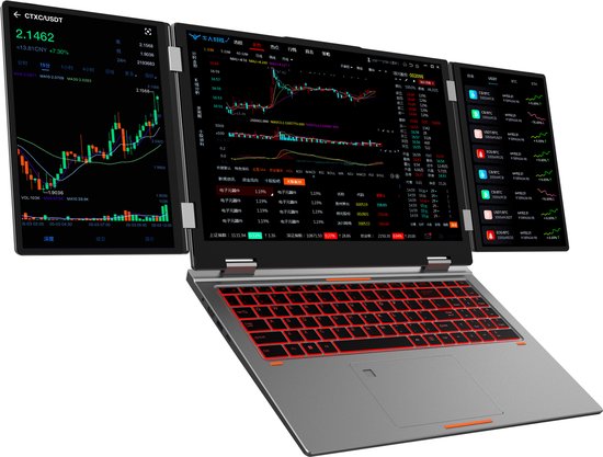 16" + 10.5" + 10.5" Triple-Screen Laptop, Intel Core i7-1260P, 32GB DDR4, 1TB SSD, Iris Xe Graphics, Vingerafdruk & Gezichtsherkenning, WiFi 6, BT 5.2, Windows 11 - XYLORE - Hoofdafbeelding