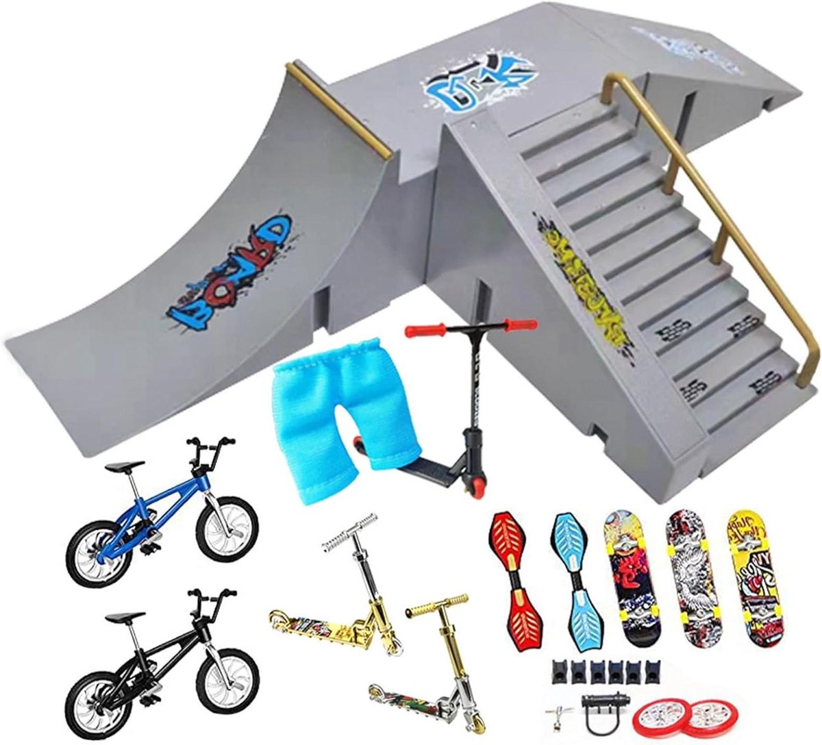Skate Park Kit - Mini Ramp - Vinger Skate - Interactieve Obstakels - 16 cm - Meerkleurig