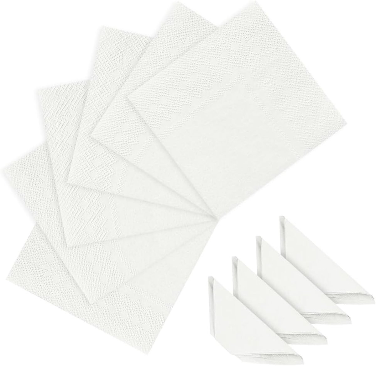 Servetten Papieren - Servetten - Tafel Servetten - Papier - Papieren Wegwerp Servetjes - Feestservetten - Voorjaar Servetten - Lunch/Diner Tafel Decoratie - 2 Laags - Wit - 25 x 25 cm - 80 Stuks - van Imperatoris
