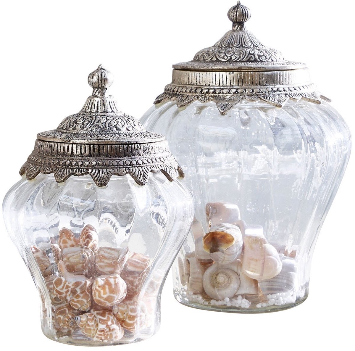 LOBERON Glazen pot set van 2 Isaline helder