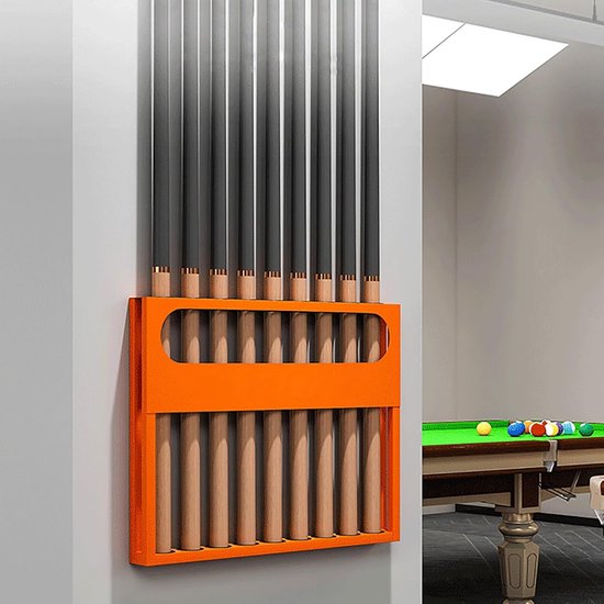 Pool Keu Houder - Biljart Keu Rek - Keuen Opbergen - Wandmontage Ontwerp - 6x70x50cm - Zwart — afbeelding 4