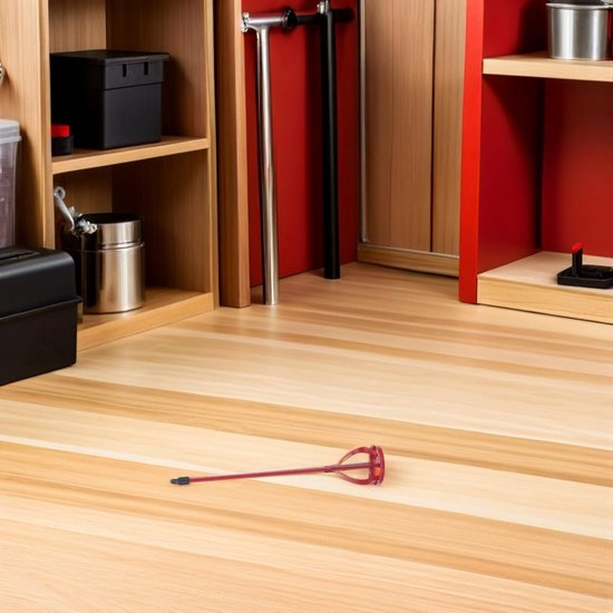 Verfmixer Opzetstuk - Mengstaaf Boormachine - Muurvuller Mengen - Minimaliseert Inspanning - 40 cm Lengte - Rood — afbeelding 4