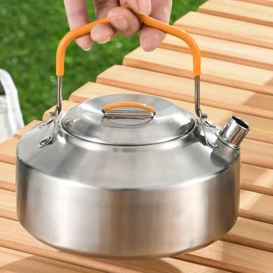 Waterketel - Theepot RVS - Kamperen en picknicks - Ergonomisch ontwerp - 15 Liter - Zilver — afbeelding 3