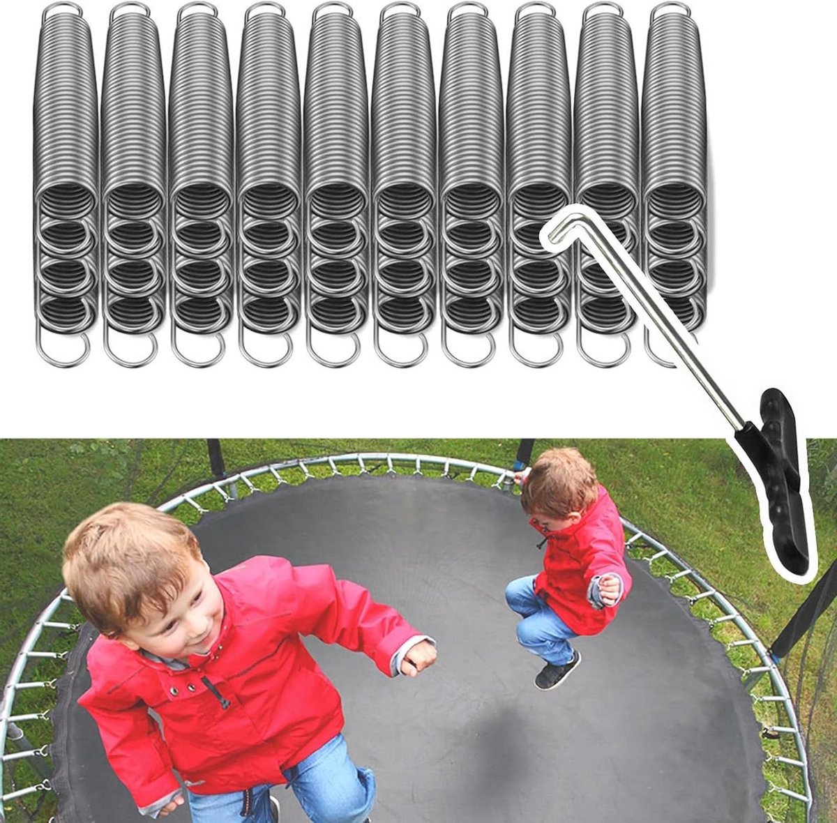 Trampoline Veren - Vervangende Springs - Trampoline Reparatie - Gegalvaniseerd Staal - 130 mm - Zilver