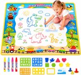 Water Tekenmat met 18 Accessoires - Met 4 Waterpennen - Speelgoed 2 Jaar - Speelgoed 3 Jaar - Speelgoed 4 Jaar - Speelgoed 5 Jaar - Montessori Speelgoed - Educatief Speelgoed - Jongens Speelgoed - Meisjes Speelgoed - Kinderspeelgoed