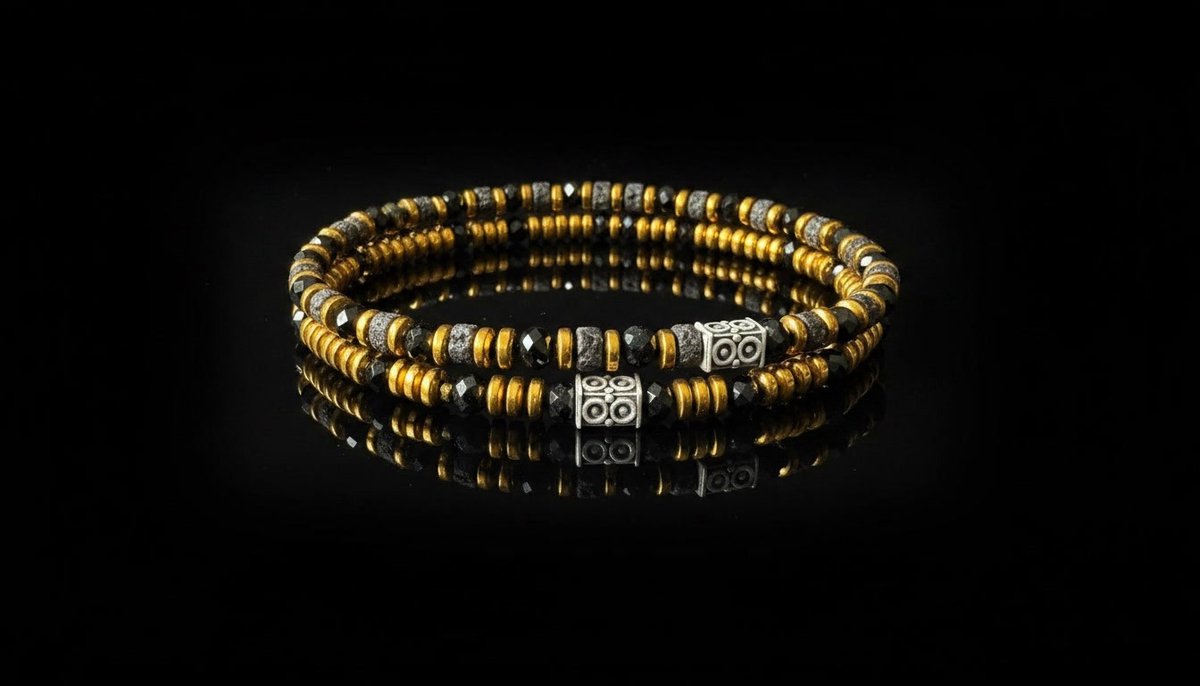 Luxe handgemaakte armband met 925 sterling zilveren details – perfect voor de stijlvolle man.